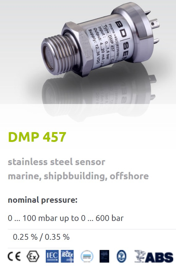 DMP 457 - nyomástávadó