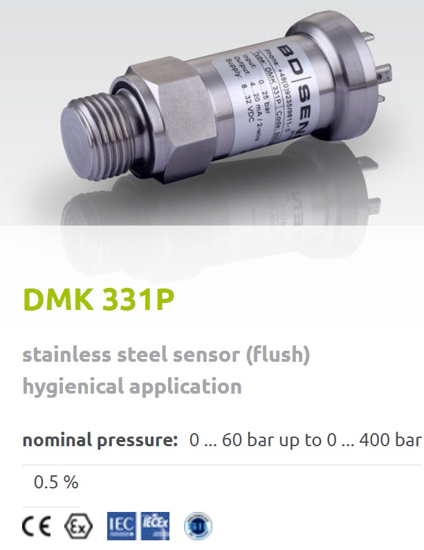 DMK 331P - nyomástávadó